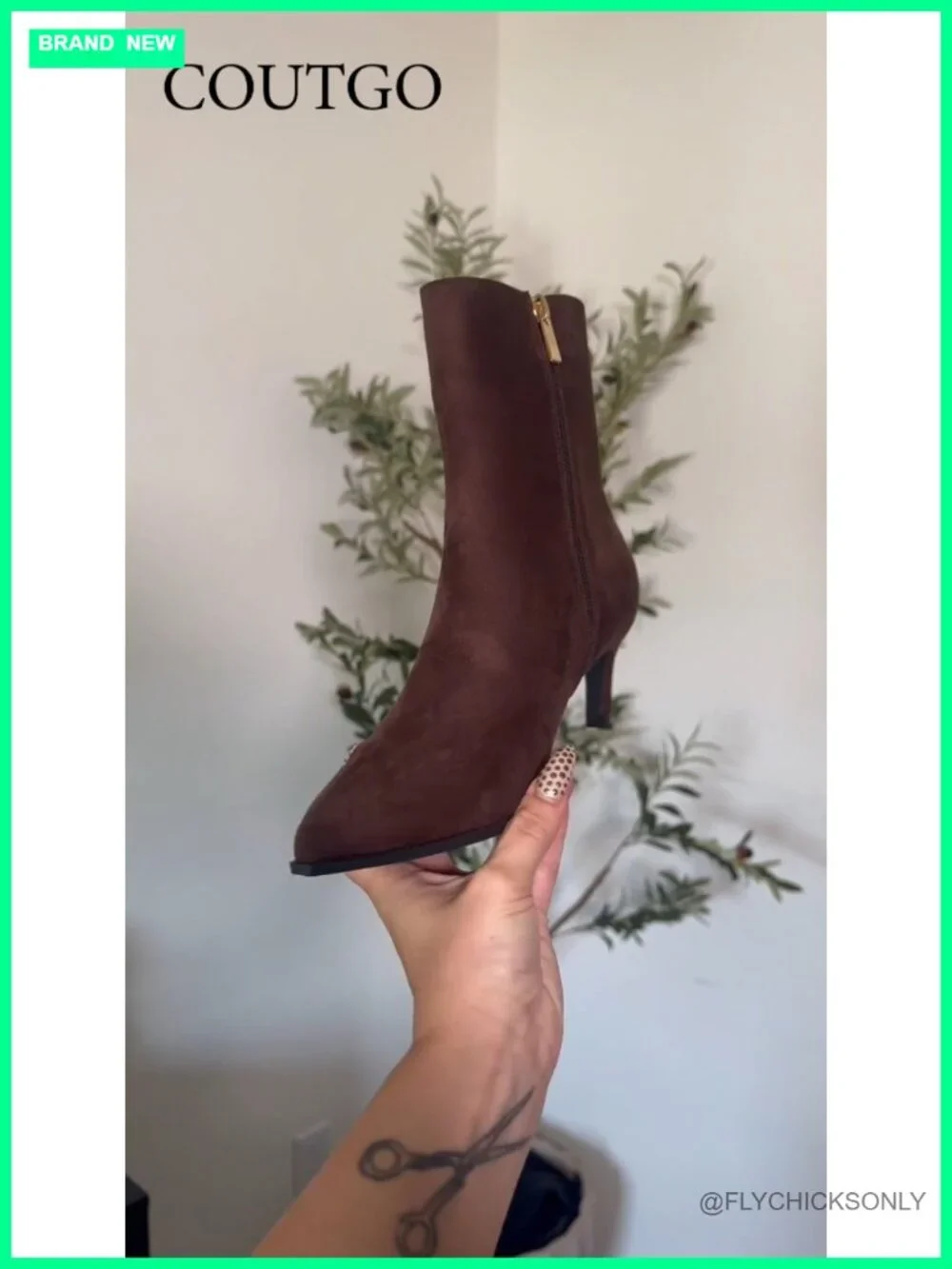 Women's Pointed Toe Kitten Heel Ankle Booties Side Zipper Fall Shoes